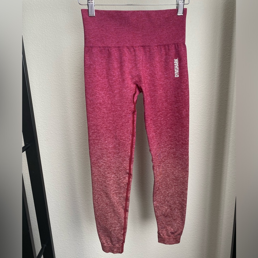 Gymshark Leggings Womens Red Ombré High Waist‎ Seamless Gym Pants Small